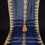 Handwoven Pure Linen  Saree with Temple Border 1