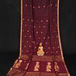 Beautiful Burgundy Sequins Cotton Silk Saree With Designed Pallu 1