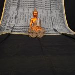 Black White Color Script Handloom Saree 2