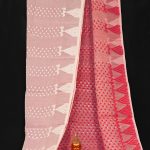 Rich Textured White Red Soft Dhakai Jamdani Saree 3
