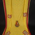 Designer Applique Work Yellow Handloom Saree 1