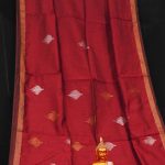 Maroon golden border handloom silk cotton motif saree 3