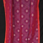 Awesome Purple Handwoven Cotton Linen Floral Jamdani Saree 2
