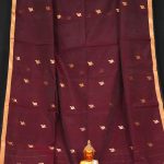 Beautiful Burgundy Sequins Cotton Silk Saree With Designed Pallu 3