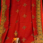 Madhubani Printed Handloom Rust Red Cotton Saree 2