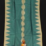Handwoven Pure Linen  Saree with Temple Border 3