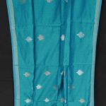 Teal Green Handloom Silk Cotton Motif Saree 2