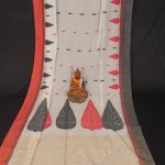 Pure Handloom Cotton with Leaf Motif 1