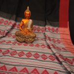 Enticing Black Cotton Handloom Saree with Red Border 2