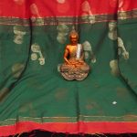 Enticing Sindoor Red and Golden Yellow Cotton Silk Handloom Saree 3