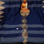 Handwoven Pure Linen  Saree with Temple Border 3