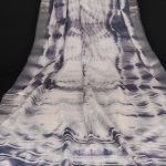 Blue Silk Abstract Print Saree 3