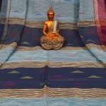 Ethnic Soft Cotton Handloom Saree Light Blue 3