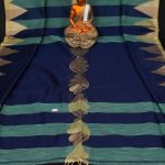 Handwoven Pure Linen  Saree with Temple Border 2