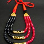Three Layered Red Black Beads Necklace 2