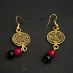 Three Layered Red Black Beads Necklace 4