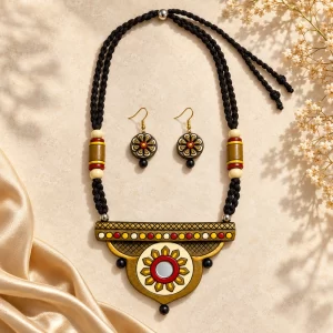 Rangoli Gold - Floral Necklace & Earring Set